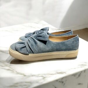 Stuart Weitzman Women's Blue Suede Twisteze Slip-On Shoes